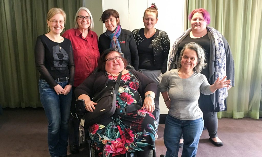 Back (L): Iva Strnadová (President), Pamela Menere (Treasurer), Monique Crowden, Jess White, Cherohn Rule. Front (L): Karin Swift, Fiona Strahan (Vice-President).