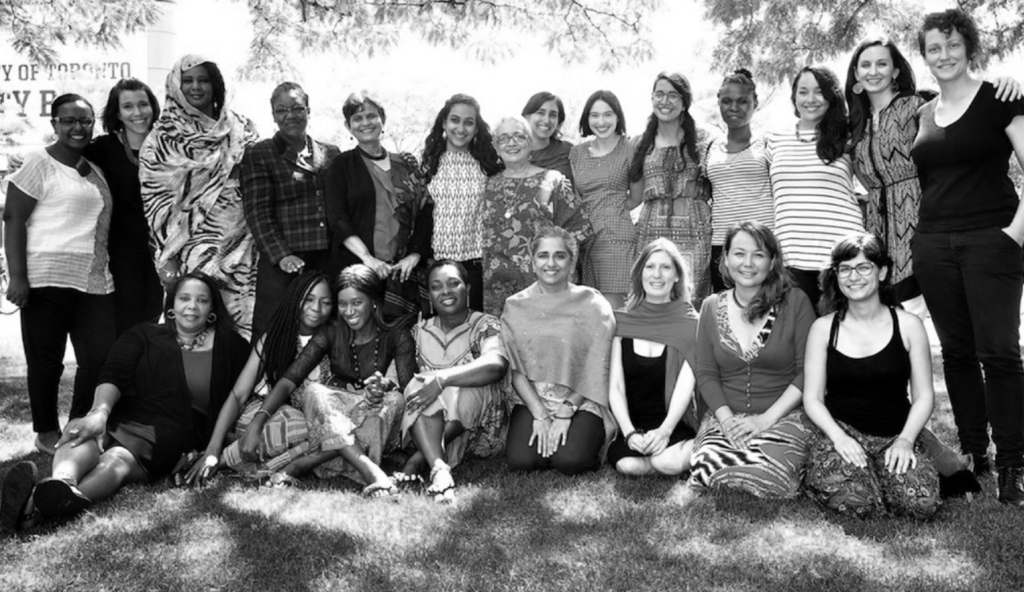 Greyscale photo of women at Human Rights Education Institute (WHRI)